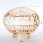 Abajur Rotund din Sticlă Groasa cu filet, Diametrul 160mm, Înălţime 140mm, Finisaj Auriu, Orificiu filet 84mm ORION - imagine 2