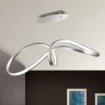 Lampa suspendata LED CIRCUS, Baza din aluminiu, Nuanta Crom satinat, Abajur policarbon opal LED 36W/1800lm/3000K, Lungime: 85cm, Lăţime: 29cm, Înălţime: 150cm ORION - imagine 3