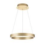 Pendul LED KOLK, Baza din otel, Abajur din aluminiu cu banda LED, Auriu periat, 40W/2500lm/3CCT Lumina calda-neutra-rece, Dimambil, Diametru 40cm, Inaltime 200cm IP20 ORION - imagine 2