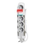 Prelungitor Legrand Revolution L694571, 5 prize, sectiune cablu 3x1.5mm, cordon 5m, Alb/Gri - imagine 2