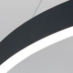 Pendul LED KOLK, Baza din otel, Abajur din aluminiu cu banda LED, Negru, 60W/3400lm/3CCT Lumina calda-neutra-rece, Dimambil, Diametru 60cm, Inaltime 200cm IP20 ORION - imagine 5