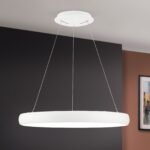 Lampa suspendata LED VENUS, Baza soclu Aluminiu, Alb, Abajur policarbon opal, LED 50W/2750lm/3000K, Diametru 61cm, Inaltime 150cm ORION - imagine 4
