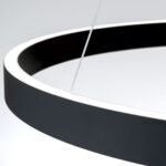 Pendul LED KOLK, Baza din otel, Abajur din aluminiu cu banda LED, Negru, 80W/4500lm/3CCT Lumina calda-neutra-rece, Dimambil, Diametru 80cm, Inaltime 200cm IP20 ORION - imagine 4