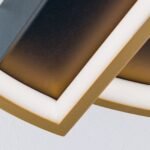 Lampa de tavan LED OLGA, Baza din aluminiu, Nuanta negru-auriu, Abajur policarbon opal LED 28W/1400lm/3000K dimabil, Diametrul 43.5cm, Înălţime 8cm ORION - imagine 5
