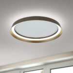 Plafoniera LED MANTA, Baza din fier, Nuanta bronz, Abajur cu banda LED 38W/2400lm/3CCT Lumina calda-neutra-rece, Dimambil, Diametrul 45cm, Inaltime 7cm IP20 ORION