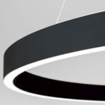 Pendul LED KOLK, Baza din otel, Abajur din aluminiu cu banda LED, Negru, 80W/4500lm/3CCT Lumina calda-neutra-rece, Dimambil, Diametru 80cm, Inaltime 200cm IP20 ORION - imagine 5