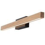 Lampa de Perete/Oglinda baie SONAS, Baza lemn masiv stejar/negru cu banda LED, 9W, Lungime 60cm IP44 ORION - imagine 2