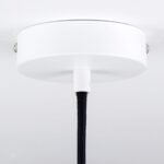 Accesoriu Corp de Iluminat, Baza Pentru 1 Pendul cu Niplu de Clemă, Inaltime 25mm, Diametrul 100mm, Metal Alb ORION - imagine 2
