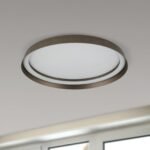 Plafoniera LED MANTA, Baza din fier, Nuanta bronz, Abajur cu banda LED 38W/2400lm/3CCT Lumina calda-neutra-rece, Dimambil, Diametrul 45cm, Inaltime 7cm IP20 ORION - imagine 4