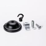 Accesoriu Corp de Iluminat, Baldachin Baza Pentru Pendul cu Carlig, Inaltime 56mm, Diametrul 66mm, Metal Negru ORION - imagine 3