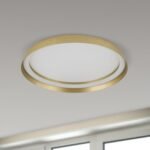Plafoniera LED MANTA, Baza din fier, Nuanta auriu mat, Abajur cu banda LED 38W/2400lm/3CCT Lumina calda-neutra-rece, Dimambil, Diametrul 45cm, Inaltime 7cm IP20 ORION - imagine 4