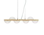 Lustra/Pendul HL 6-1476/6 MS-MATT G9 6x40W Cadru Metal Auriu Abajur Sticla Semiluna Alb ORION