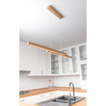 Lampa de Tavan SONAS, Baza lemn masiv stejar/negru cu banda LED, 22,5W/3228lm/3000K, Lumina calda, Lungime 120cm IP20 ORION - imagine 3