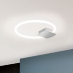 Plafoniera LED STARGATE, Baza din metal Crom, Abajur cu banda LED 19W/1400lm/3000K Lumina calda, Dimambil,Diametru 42cm, Inaltime 4cm IP20 ORION - imagine 4