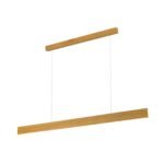 Pendul LED GIDEON, Baza din otel, Abajur din aluminiu cu banda LED lumină în sus și în jos, reglabilă, Aspect lemn Stejar, 44W/810+1890lm/3000K, Lumina calda, Dimabil, Lungime 146.5cm, Inaltime 150cm IP20 ORION - imagine 2