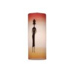 Abajur Sticla Groasa cu Desene din Gama Afrika, Inaltime 250mm, Diametru 100mm, Gaura Soclu 45mm ESTO