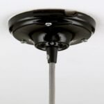 Accesoriu Corp de Iluminat, Baza Ceramica Pentru 1 Pendul cu Niplu de Clemă, Inaltime 47mm, Diametrul 105mm, Negru ORION - imagine 2