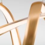 Lampa suspendata LED CIRCUS, Baza din aluminiu, Nuanta Alamă periată, Abajur policarbon opal LED 36W/1800lm/3000K, Lungime: 85cm, Lăţime: 29cm, Înălţime: 150cm ORION - imagine 5