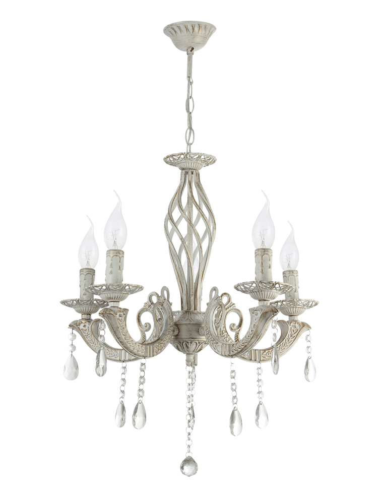 EL0038449 Candelabru Pandora Alb Vintage 5xE14 60W - imagine 1