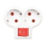 Adaptor 2 Prize cu CP cu Intrerupator Compact FETIH