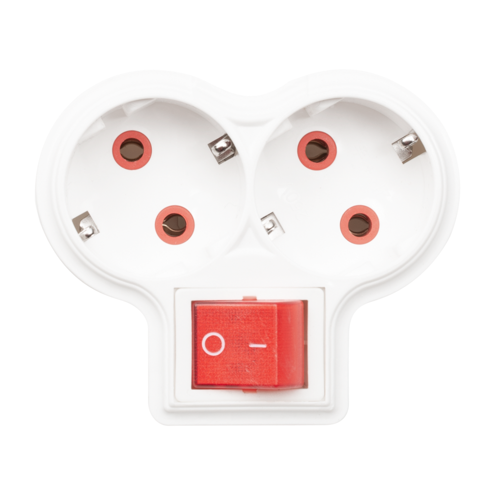 EL0042324-2 Adaptor 2 Prize cu CP cu Intrerupator Compact FETIH - imagine 1