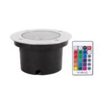 Spot pardoseala LED RGB 12W IP65, cu telecomanda, Novelite - imagine 3