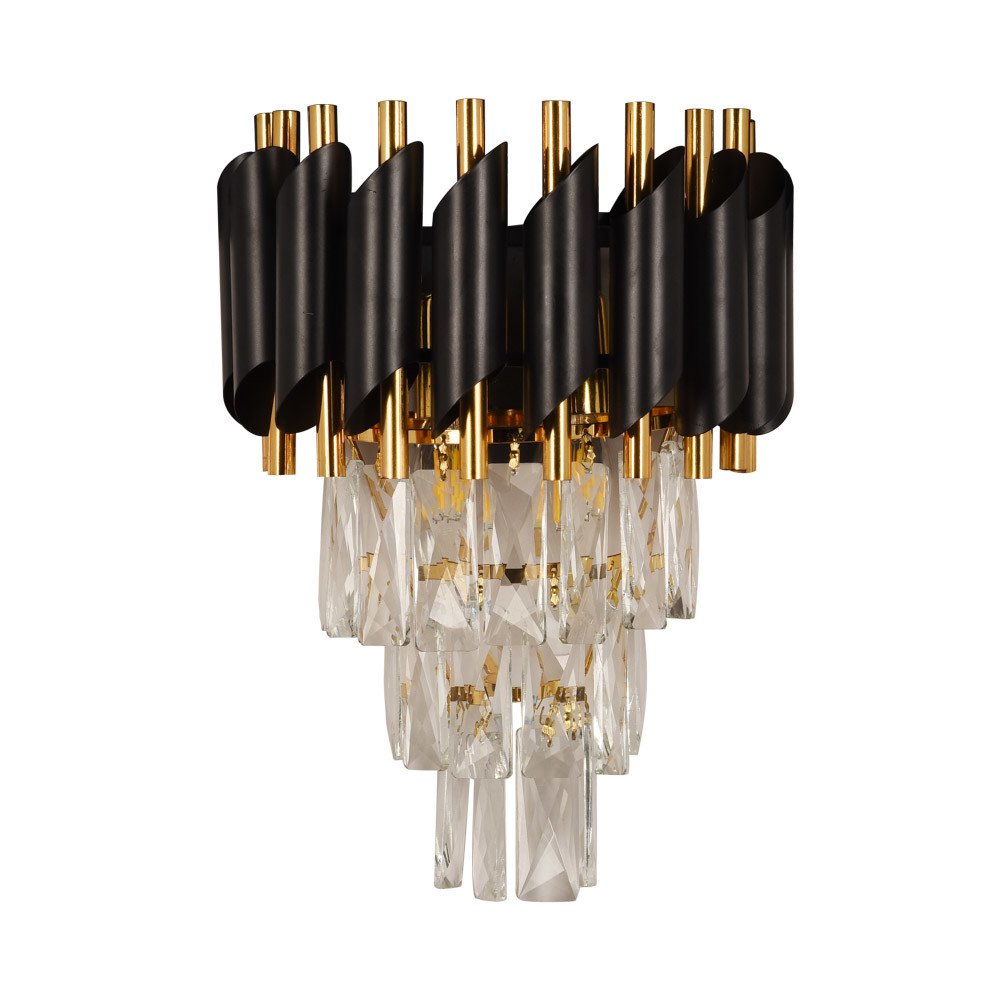 GetImage Aplica Cristal 2XE14 IP20, negru, metal+cristale IP20 ERSTE - imagine 1