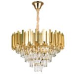 Candelabru Cristal 9XE14 IP20, auriu, Metal + Cristale IP20 ERSTE