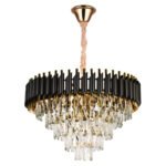 Candelabru Cristal 9XE14 IP20, negru si auriu, metal+cristale IP20 ERSTE
