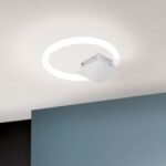 Lampă de Perete si Tavan LED STARGATE, Baza din metal Crom, Abajur cu banda LED 11W/850lm/3000K Lumina calda, Dimambil,Diametru 26cm, Inaltime 4cm IP20 ORION - imagine 4