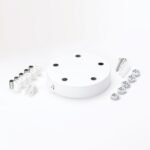 Accesoriu Corp de Iluminat, Baldachin Baza Pentru Pendul cu Niplu de Clemă x 5, Inaltime 25mm, Diametrul 120mm, Metal Alb ORION - imagine 3