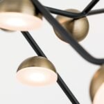 Lampa suspendata LED BLOSSOM, Baza soclu otel Negru, 36 lumini cu aspect antic, LED 108W/7560lm/3000K, Diametru 76cm, Inaltime 150cm ORION - imagine 6