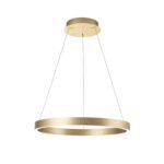 Pendul LED KOLK, Baza din otel, Abajur din aluminiu cu banda LED, Auriu periat, 60W/3400lm/3CCT Lumina calda-neutra-rece, Dimambil, Diametru 60cm, Inaltime 200cm IP20 ORION - imagine 2