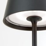 Lampă de masă cu baterie CHANDELLE, 38.6cm LED 2W/150lm/3000K Comutator/buton tactil aluminiu finisaj negru IP54 ORION - imagine 4