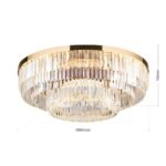 Plafoniera LED PRISM, 95cm, LED 145W/11600lm/3000K prisma din sticla cristalina K9, cadru otel placat cu aur 24K IP20 ORION - imagine 5