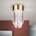 Plafoniera LED PRISM, 10cm, LED 9W/600lm/3000K prisma din sticla cristalina K9, cadru otel placat cu aur 24K IP20 ORION - imagine 2