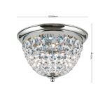 Plafoniera din cristal PLAFOND, 35cm 3xE27/40W cristal Asfour, cadru otel finisaj crom IP20 ORION - imagine 6