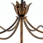 Pendul în formă de felinar MANTO, cu abajur din sticla clar, E14 3x60W otel finisaj auriu antic, 65x115cm IP20 ORION - imagine 4