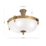 Plafoniera ROCCA, cu abajur din sticla opal mat, E27 4x60W otel finisaj bronz, 43cm IP20 ORION - imagine 6