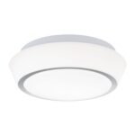 Plafoniera TENA, cu abajur din sticlă opal mat, E27 2x40W otel finisaj crom, 30cm IP44 ORION - imagine 2
