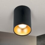 Plafoniera spot STARLIGHT, GU10 1x50W aluminiu finisaj negru-auriu, 14x9.6cm IP20 ORION