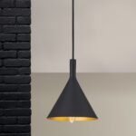 Pendul GUNDA, 150cm 1xE14/40W, cadru aluminiu finisaj negru-auriu IP20 ORION