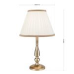 Lampă de masă TONIA cu abajur de in bej, E27 1x60W aluminiu finisaj alama antica, 50cm IP20 ORION - imagine 5