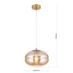 Pendul RICHARD, 127cm 1xE27/40W, cadru otel finisaj auriu IP20 ORION - imagine 5