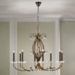 Candelabru LUCA, E14 8x40W otel finisaj antic-auriu, 136cm IP20 ORION