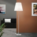 Lampadar KARA, cu abajur de in, E27 1x60W aluminiu finisaj crom satinat, 165cm IP20 ORION