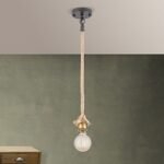 Pendul BASSENA, E27 1x40W fara bec, otel negru-finisaj alama antica, 100cm IP20 ORION - imagine 3