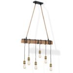 Pendul CELLAR, E27 6x40W fara bec, lemn finisaj alama antica, 100cm IP20 ORION - imagine 2
