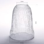 Abajur din sticlă decorativa, Ø 140mm, finisaj décor clar-inghetat, inaltime 180mm, orificiu baza 58mm  ORION - imagine 2