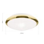 Plafoniera RIMA, cu abajur din sticlă opal mat, E27 1x40W otel finisaj alama periata, 28cm IP20 ORION - imagine 5